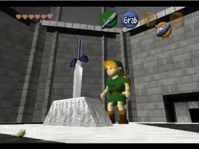 Link pulling the Master Sword